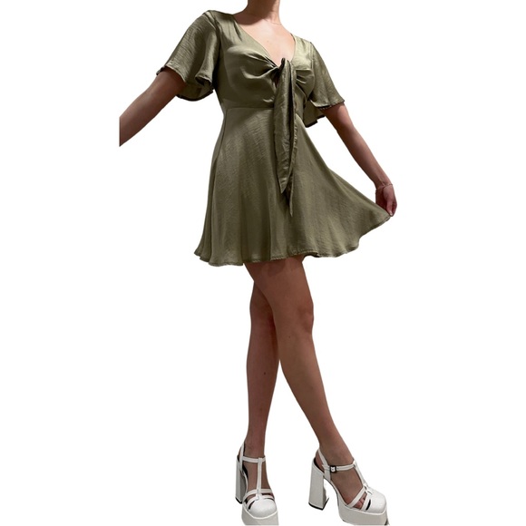 Flowy Event Dress- size AU 8 (US 4) - Olive - Picture 1 of 7